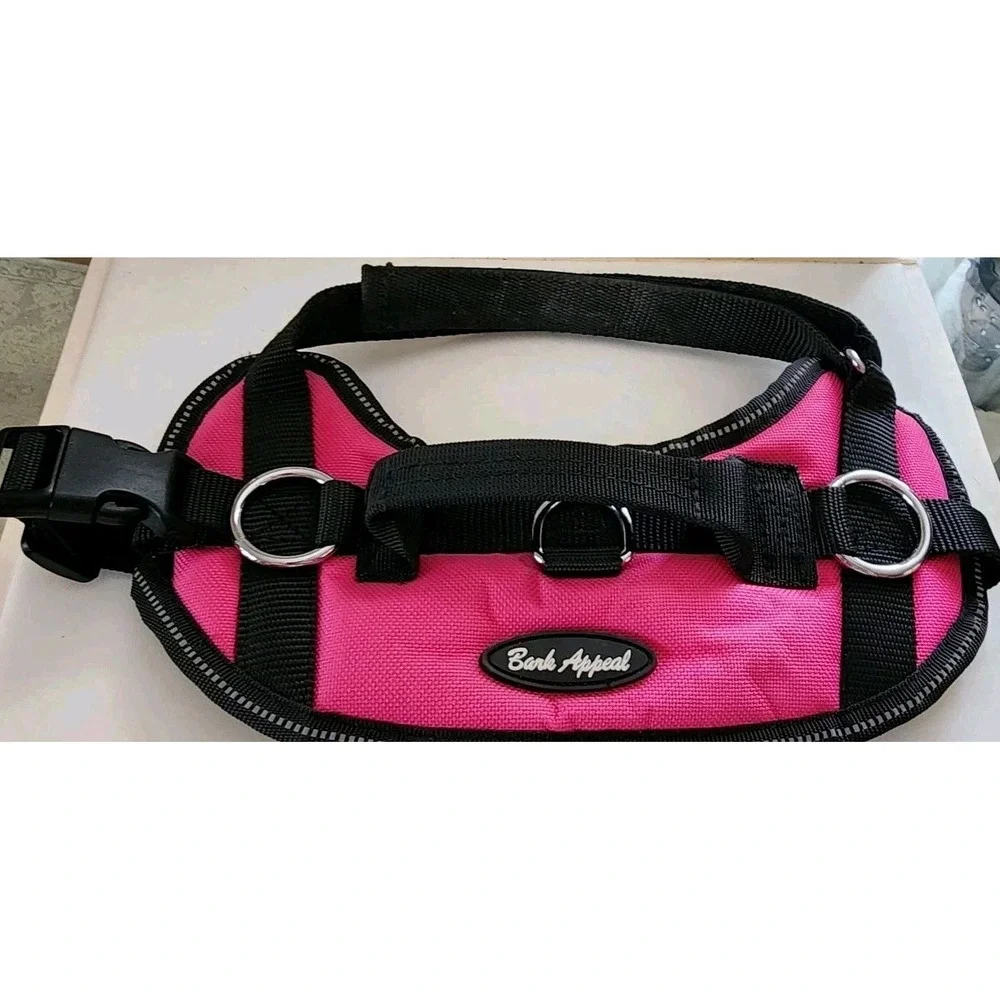 Bark Appeal Dog Harness In Black and Pink Size Small